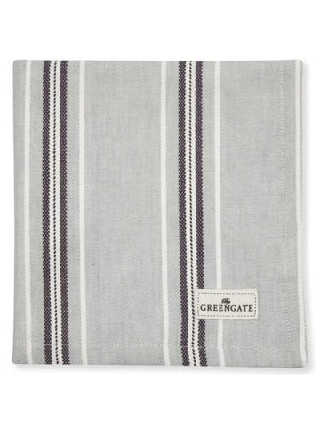 Greengate Stoffserviette NELL Grau mit Streifen