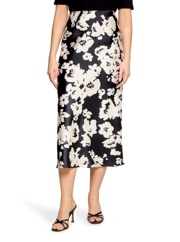 Betty Barclay Satinrock mit Muster in Schwarz/Weiß