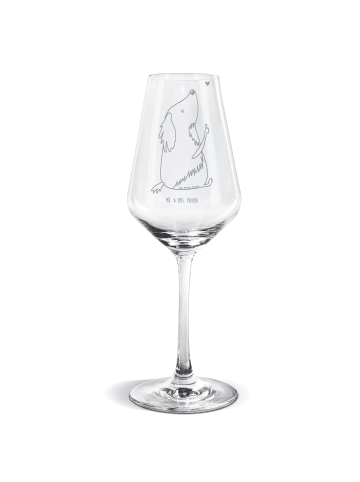 Mr. & Mrs. Panda Weißwein Glas Hund Liebe ohne Spruch in Transparent