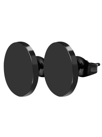 Adeliás Unisex Ohrringe – Ohrstecker aus Edelstahl in schwarz