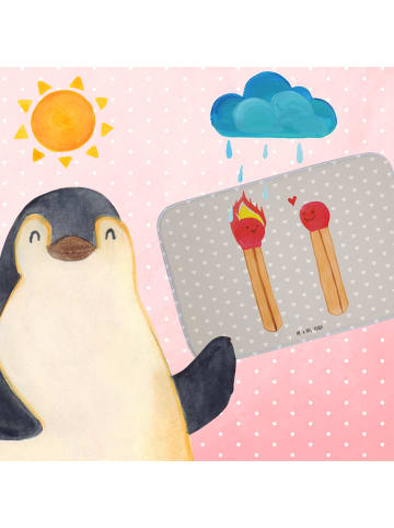 Mr. & Mrs. Panda Badematte Streichhölzer ohne Spruch in Grau Pastell