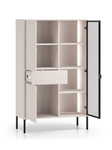 Feldmann-Wohnen Vitrine Barnee Kaschmir 92 / 40 / 150cm