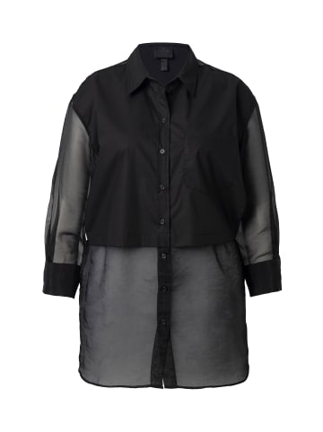 Ulla Popken Hemdbluse in schwarz