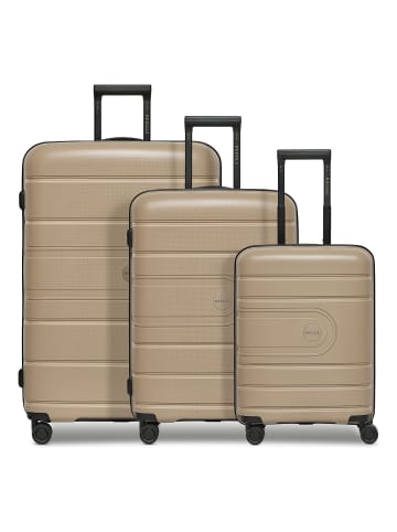 Redolz Essentials 11 4 Rollen Kofferset 3-teilig mit Dehnfalte beige