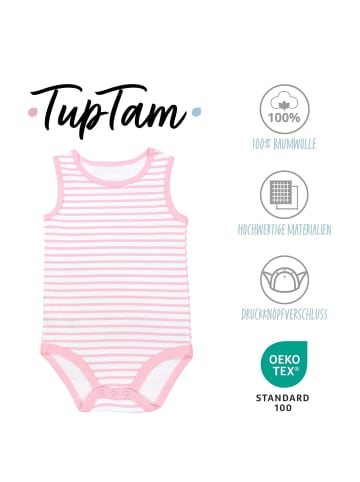 TupTam Baby Mädchen Achselbody 5er Pack in rosa/weiß