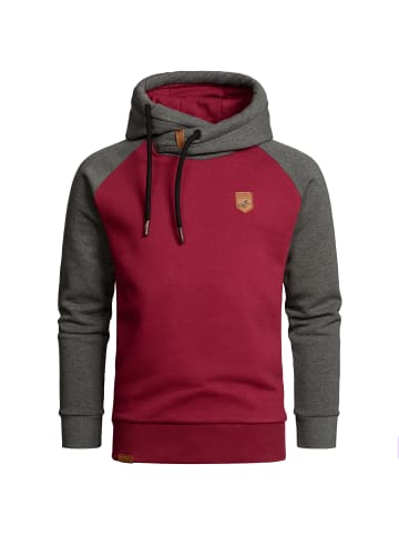 Amaci&Sons Kapuzenpullover mit Kontrast FONTANA in Bordeaux/Anthrazit