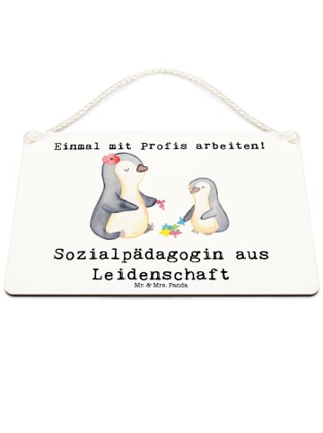 Mr. & Mrs. Panda Deko Schild Sozialpädagogin Leidenschaft mit Sp... in Weiß