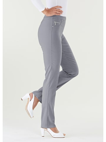 GOLDNER Kurzgröße:  Schmutzabweisende Super-Stretch-Schlupfhose Louisa in silbergrau