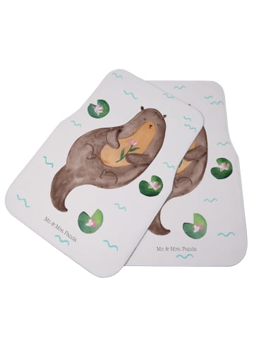 Mr. & Mrs. Panda Auto-Fußmatte Otter Seerose ohne Spruch in Weiß