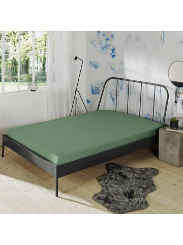 Erwin Müller Mako-Interlock-Jersey Bio Spannbettlaken München in olivgrün