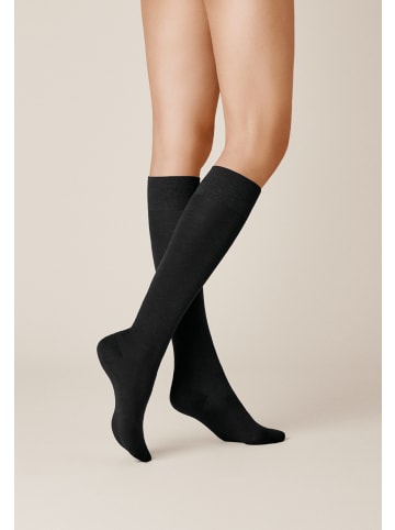 Kunert Kniestrümpfe Sensual Merino atmungsaktiv in Black