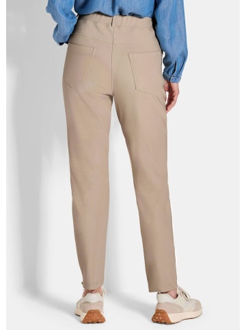GOLDNER Kurzgröße:  Schlupfhose Schmale 7/8-Stretchhose LOUISA in beige