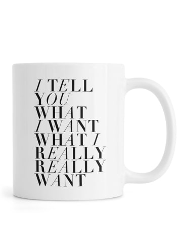 Juniqe Tasse "I Tell You" in Schwarz & Weiß