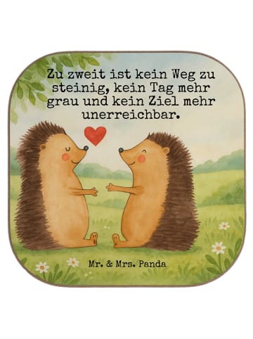 Mr. & Mrs. Panda Grill-Untersetzer Hochzeit Igel Design mit Spruch in Weiß