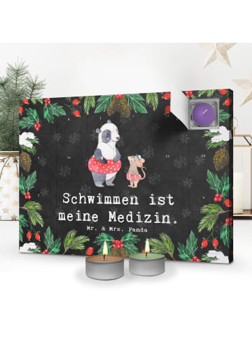 Mr. & Mrs. Panda Adventskalender mit Kerzen Otter Schwimmen mit ... in Kreidetafel