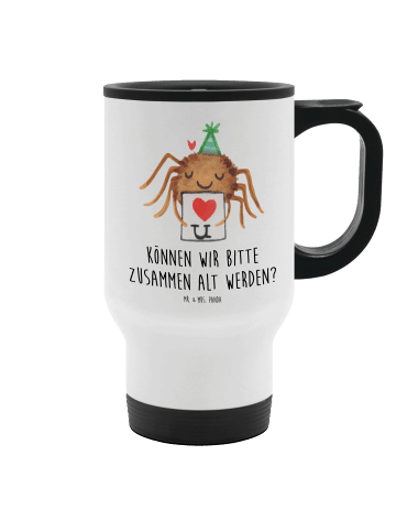 Mr. & Mrs. Panda Kaffee-Thermobecher Spinne Agathe Brief mit Spruch in Weiß