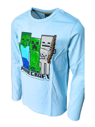 Minecraft Langarmshirt Minecraft Zombies in Hellblau