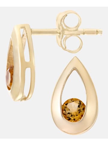 Diamant L'éternel Ohrhänger aus 375 Gelbgold mit Citrin