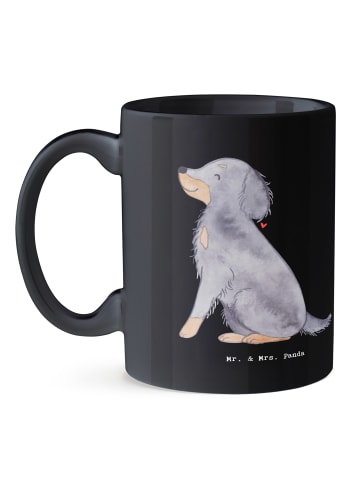 Mr. & Mrs. Panda Kaffeetasse Gordon Setter Freude mit Spruch in Schwarz