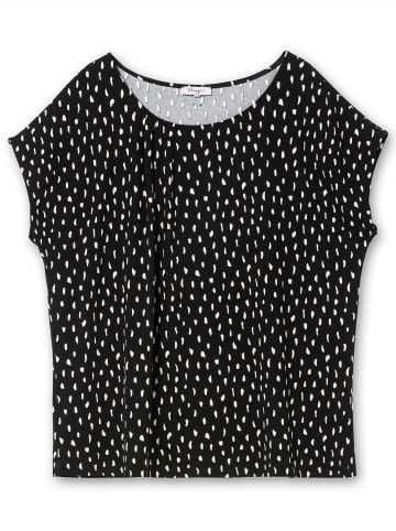 sheego Kurzarmshirt in schwarz-gemustert