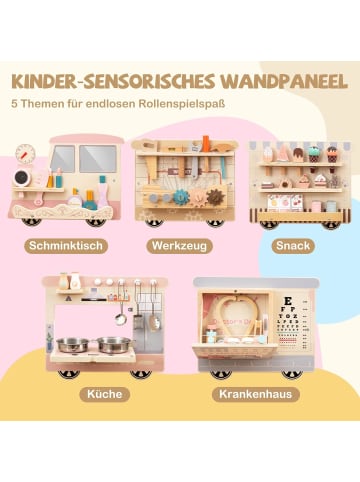 COSTWAY Busy Board wandmontiert ab 1 Jahr in Hellbraun