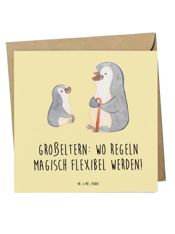 Mr. & Mrs. Panda Grußkarte Großeltern Magie mit Spruch in Gelb Pastell