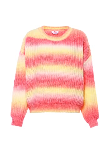 myMo Damen Pullover in ROSA GELB MEHRFARBIG