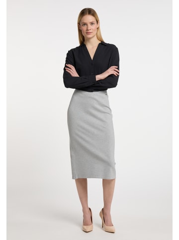 DreiMaster Damen Strickrock in Grau Melange