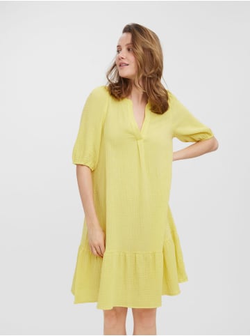 Vero Moda Halbarm Midi Blusen Tunika Kleid VMNATALI in Gelb