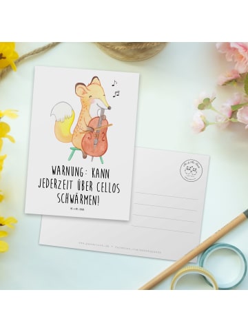 Mr. & Mrs. Panda Postkarte Zeichenllo Schwärmerei mit Spruch in Weiß