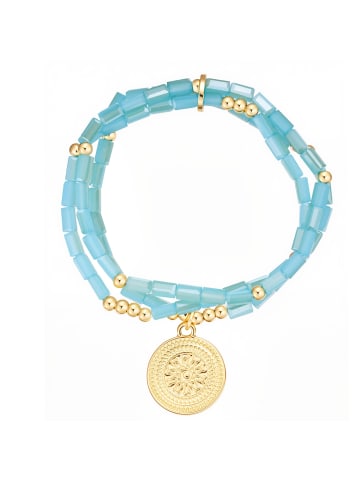 Lulu & Jane Armband aus Metall-Legierung mit Glas in gelbgold