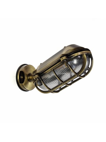 Licht-Erlebnisse Außen Wandlampe (B)16.5 x (H)13.5 cm in Messing Antik