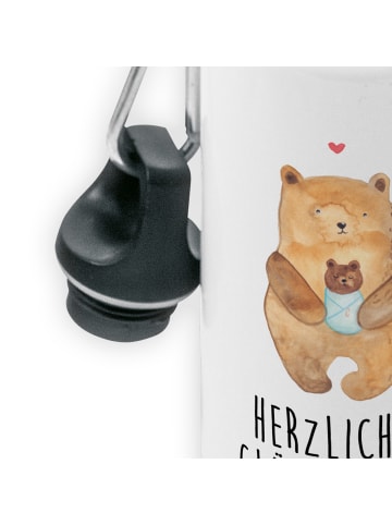 Mr. & Mrs. Panda Trinkflasche Bär Baby mit Spruch in Weiß