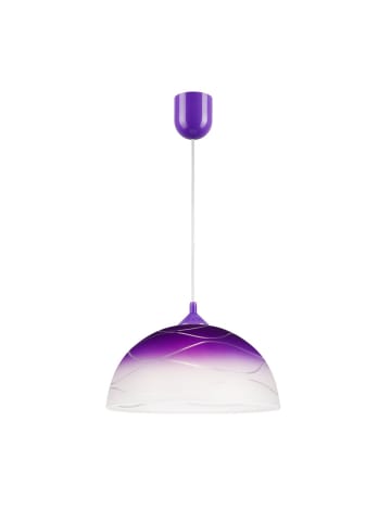 Licht-Erlebnisse Pendelleuchte Ø 30 x (T)60 cm in Lila WeißLila Weiß