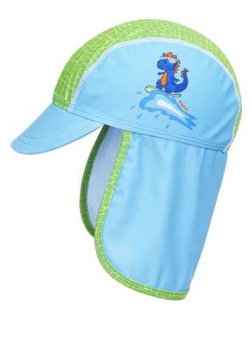 Playshoes UV-Schutz Mütze Dino in Blau/Grün