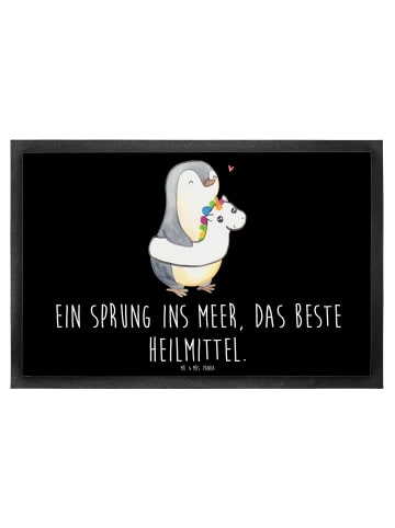 Mr. & Mrs. Panda Filzmatte Sommermeerheilkraft mit Spruch in Schwarz