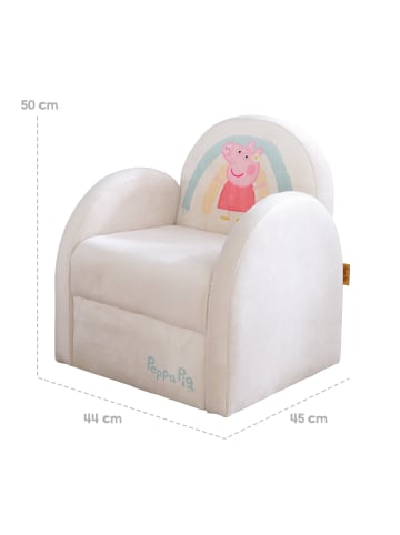 roba Peppa Pig Kindersessel, Armlehne & Samtbezug Beige, bis 80 kg