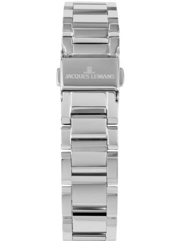 Jacques Lemans Damenuhr Quarz Torino Rechteckig Stahl Weiß / Silber