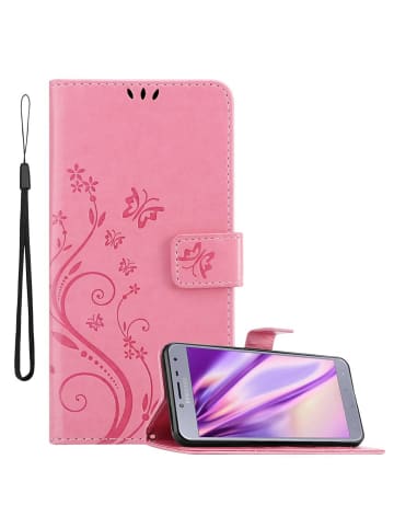 cadorabo Hülle für Samsung Galaxy J4 2018 Blumen Design in FLORAL ROSA