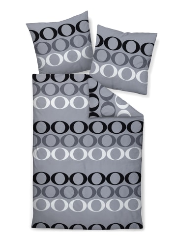 Janine Janine Satin Bettwäsche Palermo - Kreise, grau in grau
