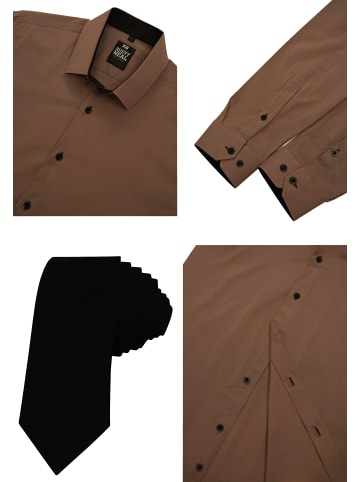 Rusty Neal Hemd mit Krawatte in Braun