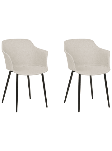 Beliani 2er-Set Esszimmerstuhl ELIM in Beige/Schwarz