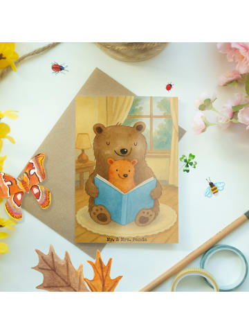 Mr. & Mrs. Panda babykarte Bären Buch Design ohne Spruch in Weiß