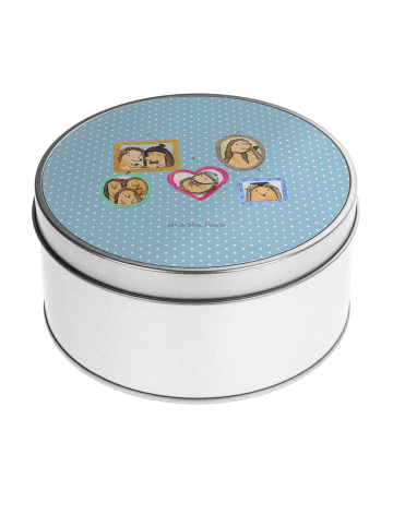 Mr. & Mrs. Panda Blechdose rund Igel Familie ohne Spruch in Blau Pastell