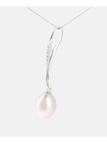 Diamant L'éternel Halskette mit Anhänger aus 375 Weißgold mit 0.05 Karat Diamant mit Perle in S...