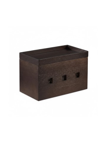 relaxdays Kabelbox in Braun - (B)25,5 x (H)16,5 x (T)14 cm