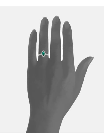 Diamant L'éternel Cluster-Ring aus 375 Weißgold mit Diamant mit Smaragd