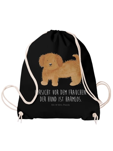 Mr. & Mrs. Panda Turnbeutel Hund Flauschig mit Spruch in Schwarz