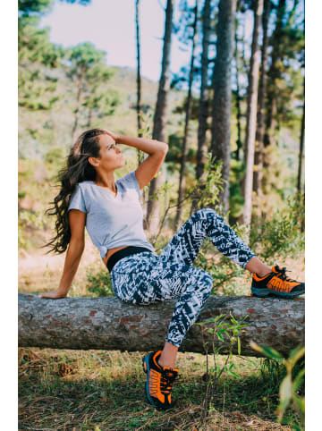 GUGGEN MOUNTAIN Wanderschuhe Trekkingschuhe Bergschuhe für Damen Linien Punkte in Orange