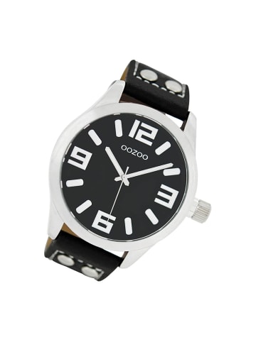 Oozoo Analog-Armbanduhr Oozoo Timepieces schwarz extra groß (ca. 46mm)